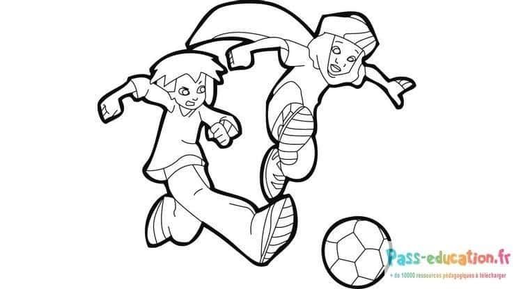 Coloriage Match de foot à imprimer et colorier