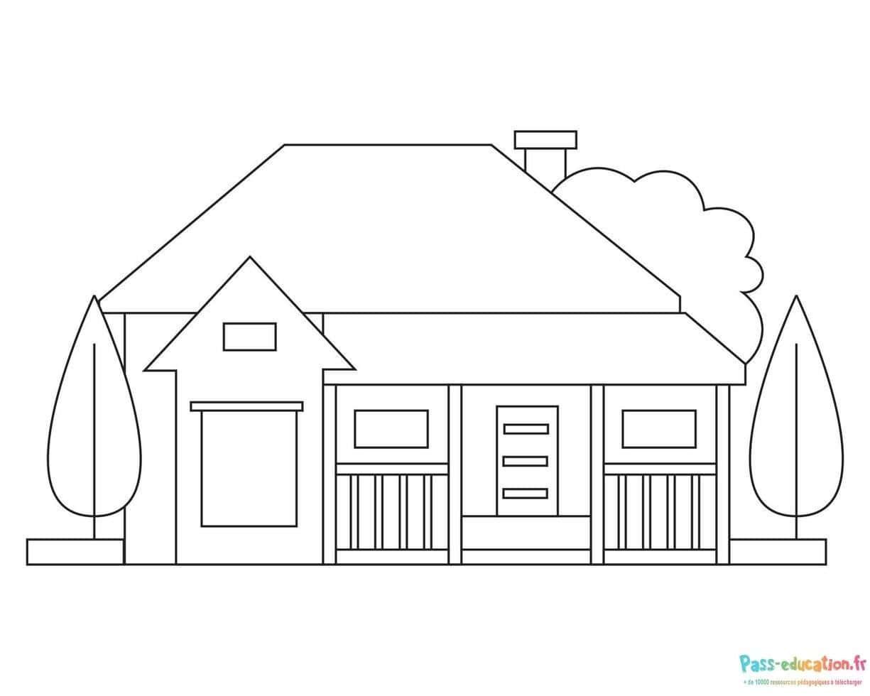 Coloriage Maison familiale à imprimer et colorier