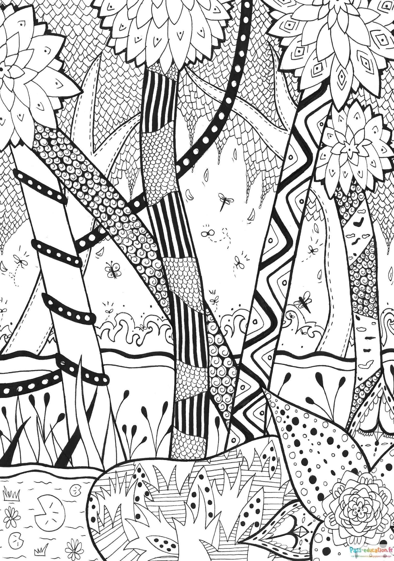 Coloriage Forêt enchantée à imprimer et colorier