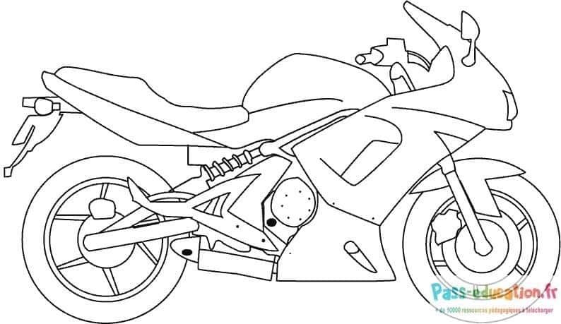 Coloriage Moto sportive à imprimer et colorier