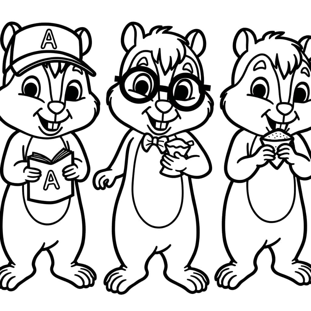 Coloriage Alvin et les Chipmunks à imprimer et colorier