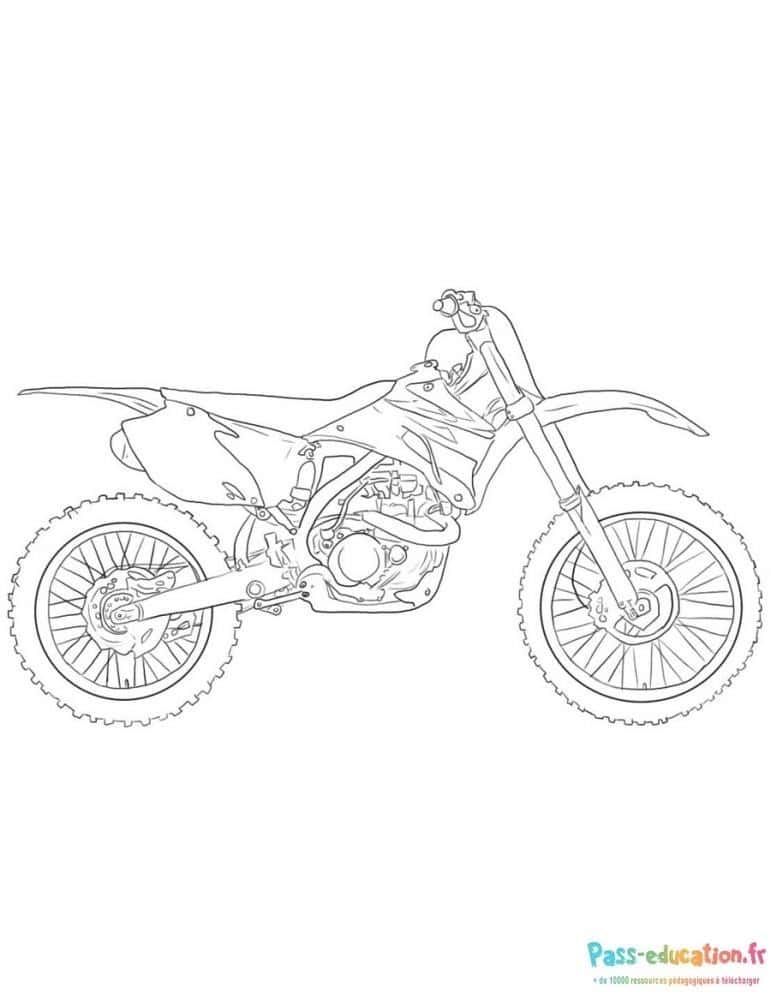 Coloriage Moto de cross à imprimer et colorier