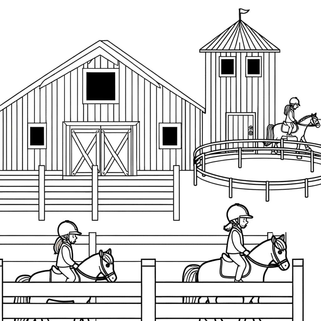 Coloriage Centre Equestre à imprimer et colorier