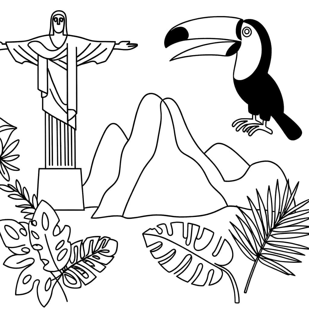 Coloriage Brésil imaginaire à imprimer et colorier