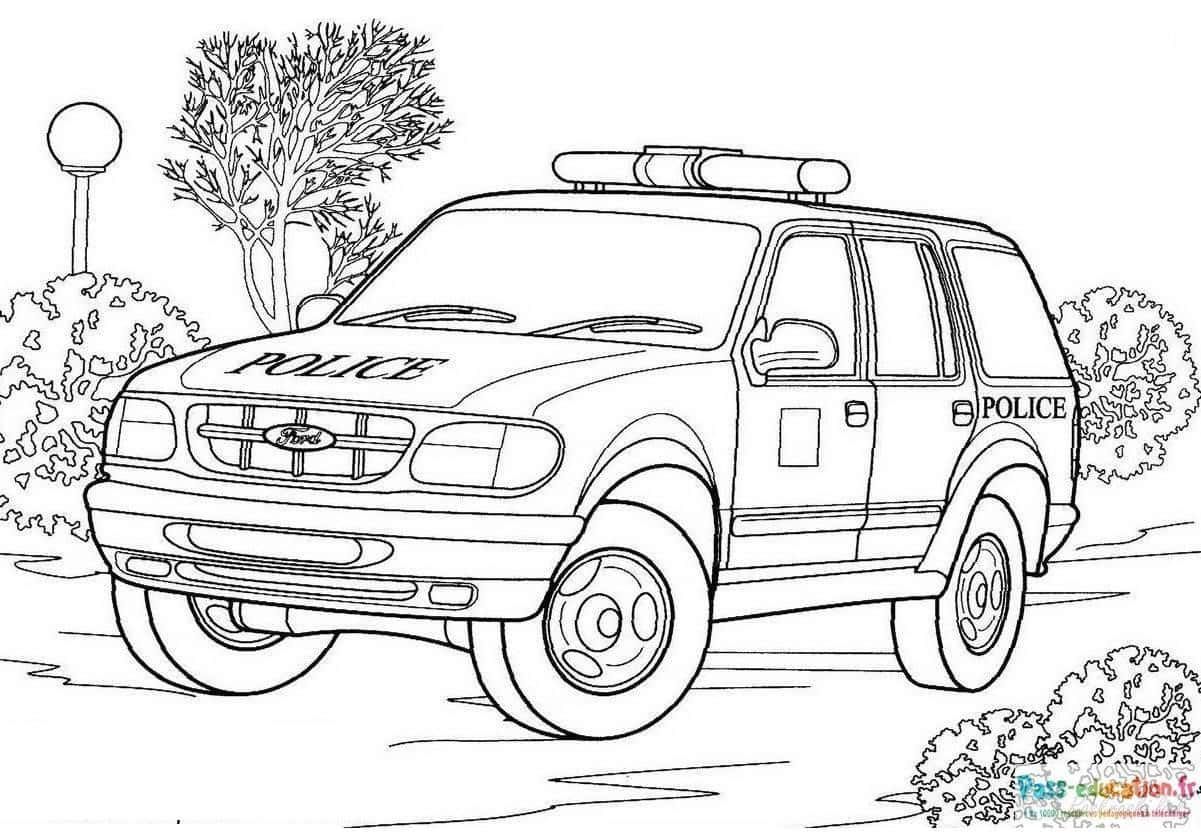 Coloriage Véhicule de police à imprimer et colorier