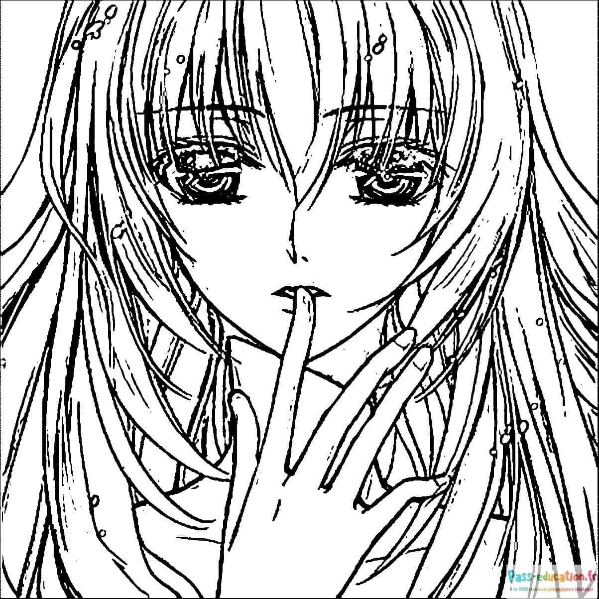 Coloriage Chevelure Manga à imprimer et colorier