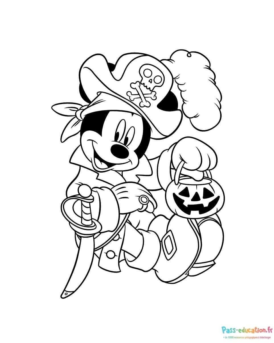 Coloriage Mickey Pirate à imprimer et colorier