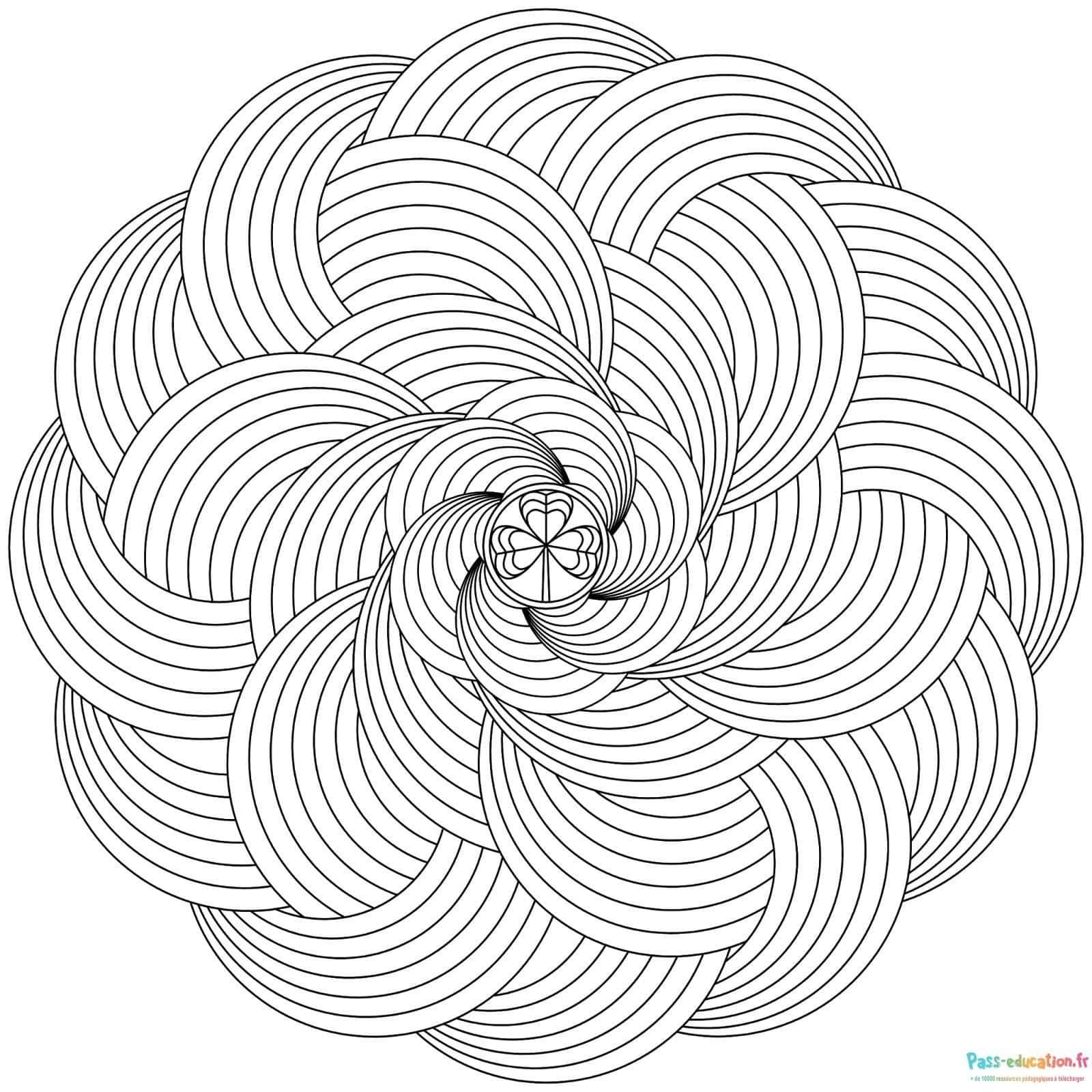 Coloriage Fleur hypnotique à imprimer et colorier