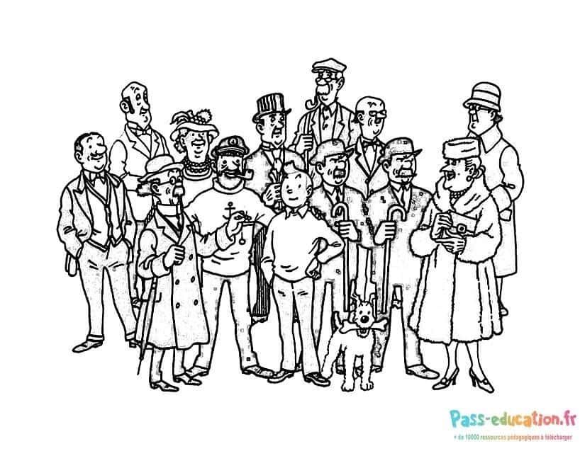 Coloriage Aventures de Tintin à imprimer et colorier