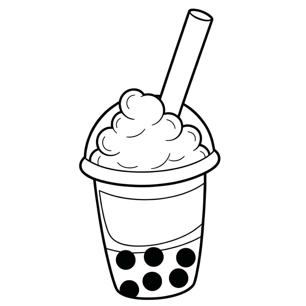 Coloriage Bubble Tea à imprimer et colorier