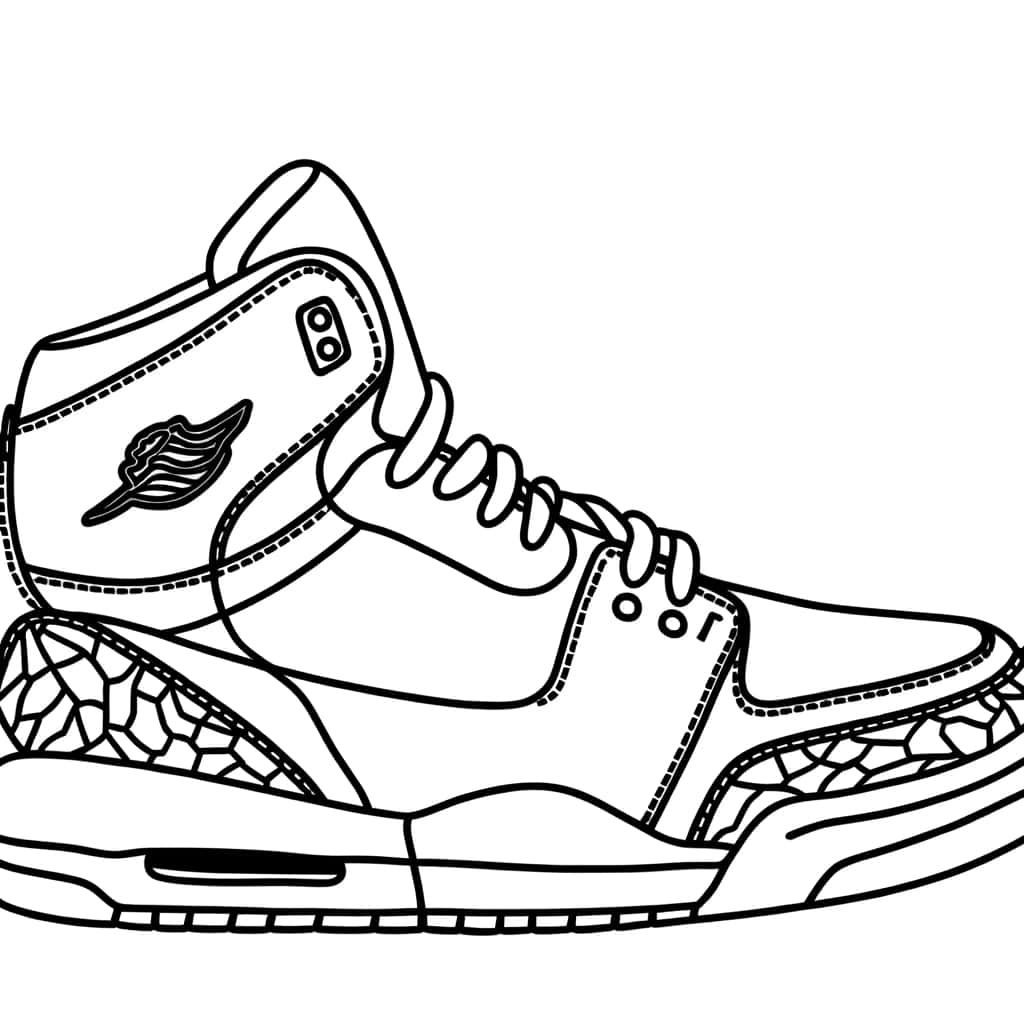 Coloriage Sneaker iconique à imprimer et colorier