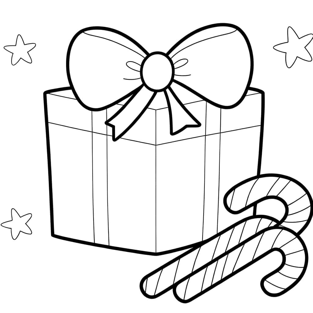 Coloriage Cadeau et sucreries à imprimer et colorier