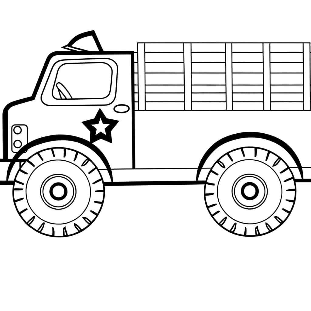 Coloriage Camion militaire à imprimer et colorier