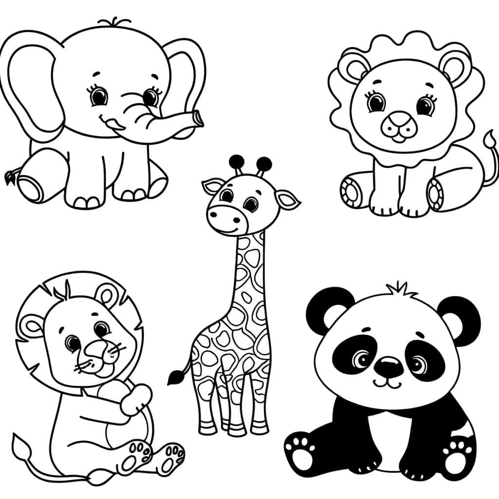 Coloriage Bebe Animaux à imprimer et colorier