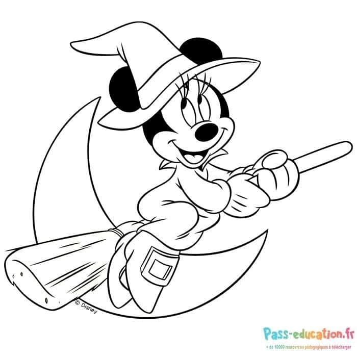 Coloriage Minnie sorcière à imprimer et colorier