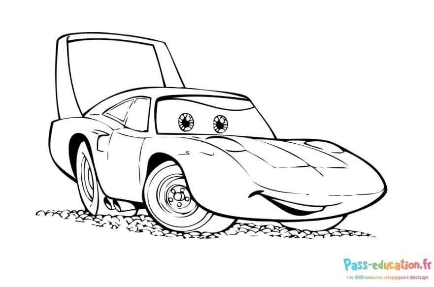 Coloriage Voiture de course à imprimer et colorier