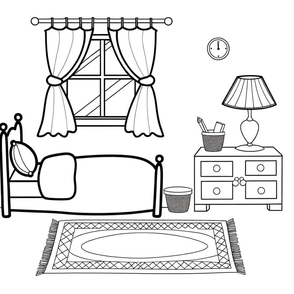 Coloriage Chambre enfantine à imprimer et colorier