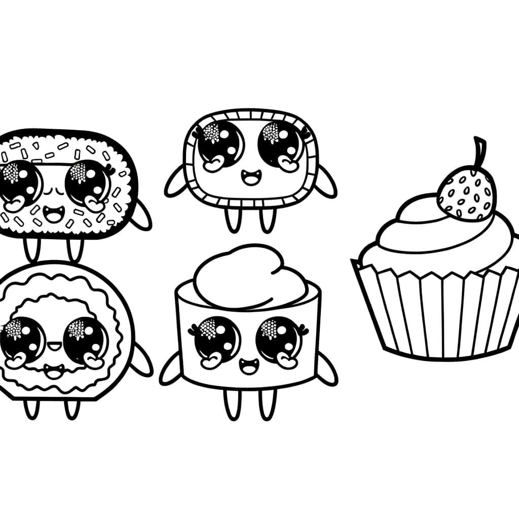 Coloriage Aliments Kawaii à imprimer et colorier