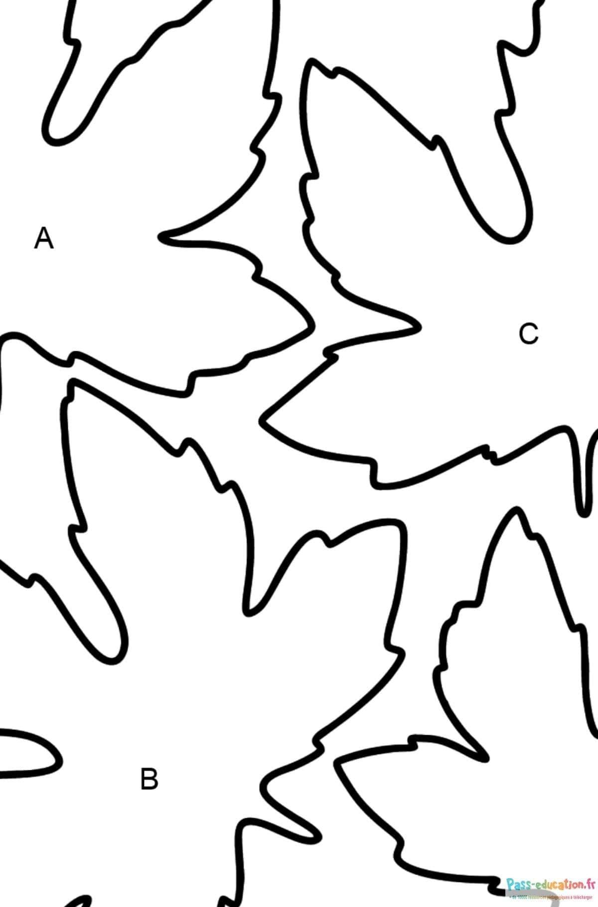 Coloriage Feuilles dans le vent à imprimer et colorier