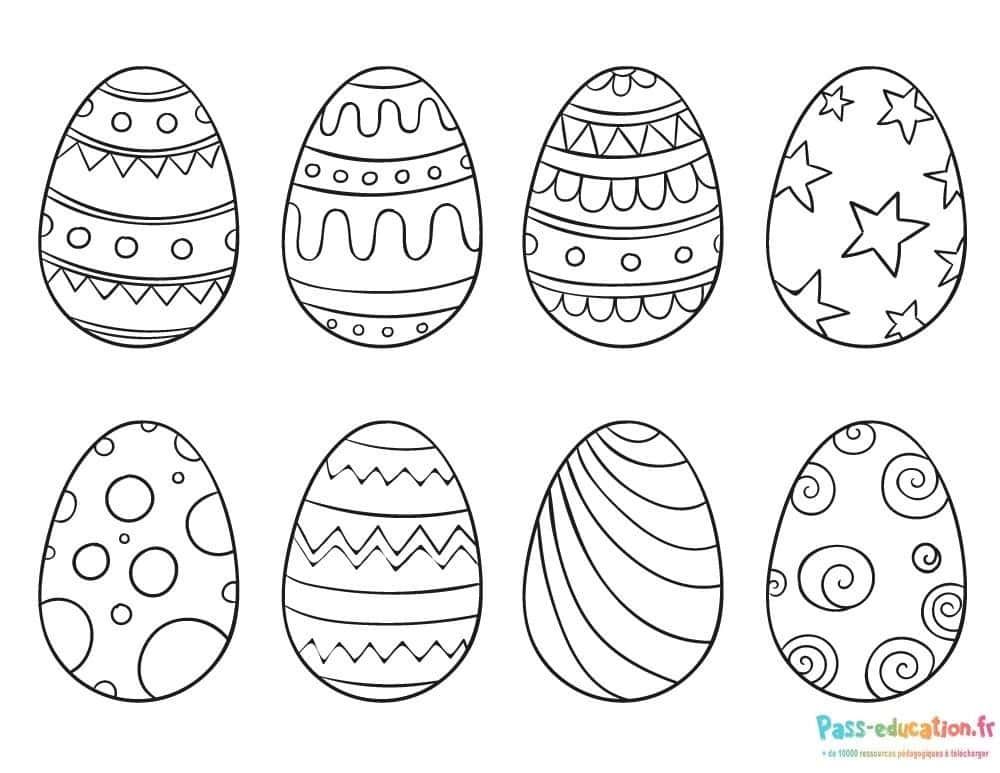 Coloriage Œufs de Pâques à imprimer et colorier