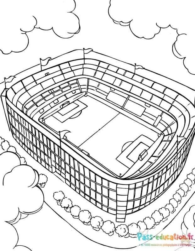 Coloriage Stade de football à imprimer et colorier