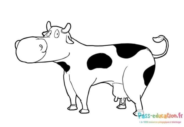 Coloriage Vache rigolote à imprimer et colorier