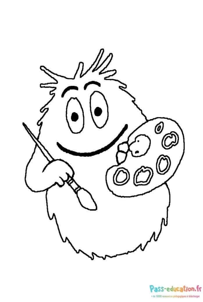 Coloriage Barbouille peintre à imprimer et colorier