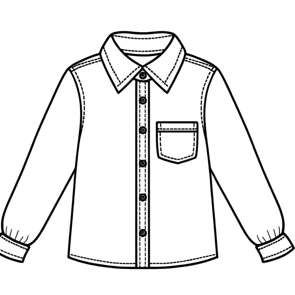 Coloriage Chemise enfantine à imprimer et colorier