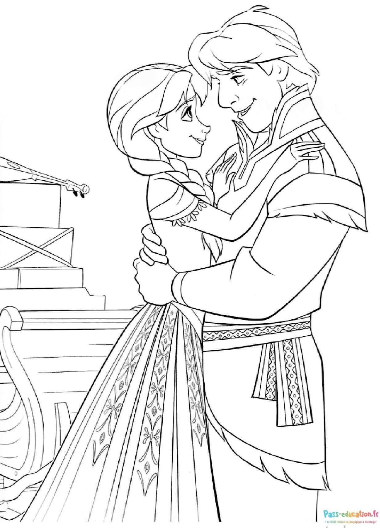 Coloriage Anna et Kristoff à imprimer et colorier