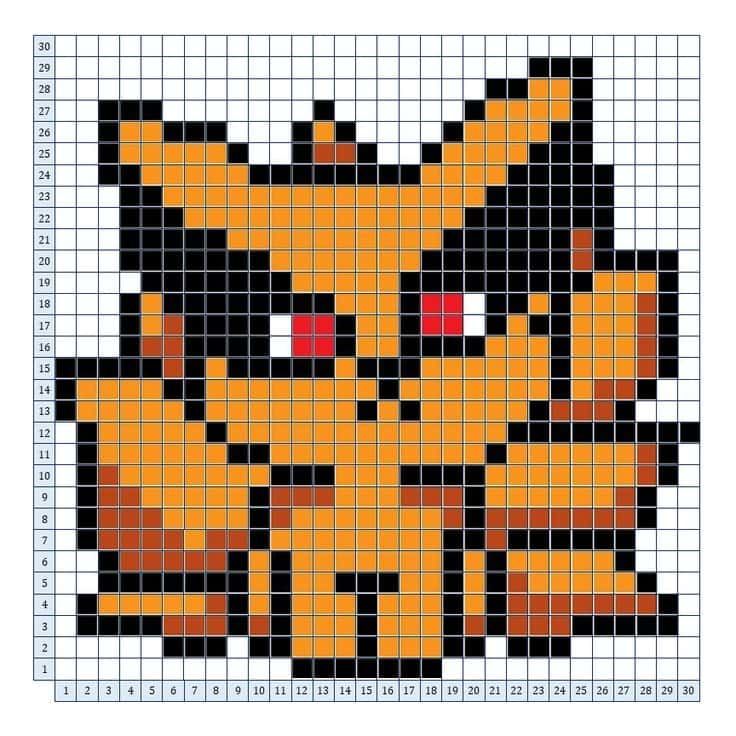 Coloriage Renard pixelisé à imprimer et colorier