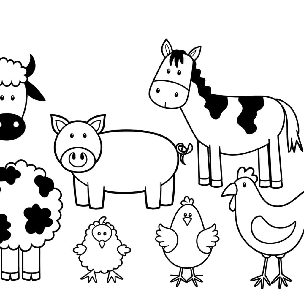 Coloriage Animaux ferme à imprimer et colorier