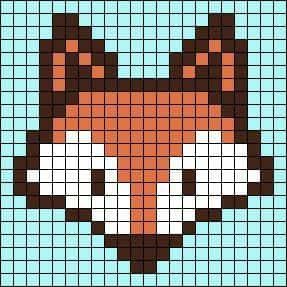 Coloriage Renard pixelisé à imprimer et colorier