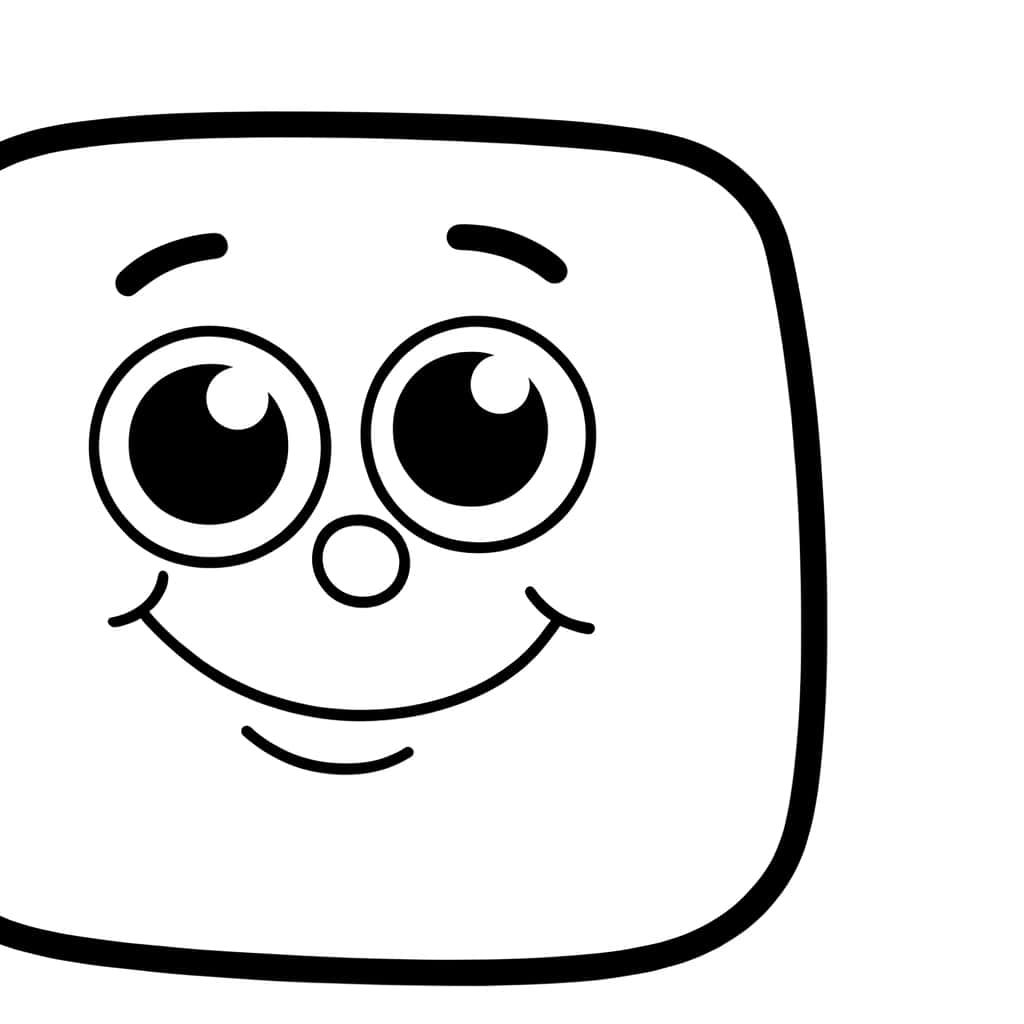 Coloriage Carré souriant à imprimer et colorier