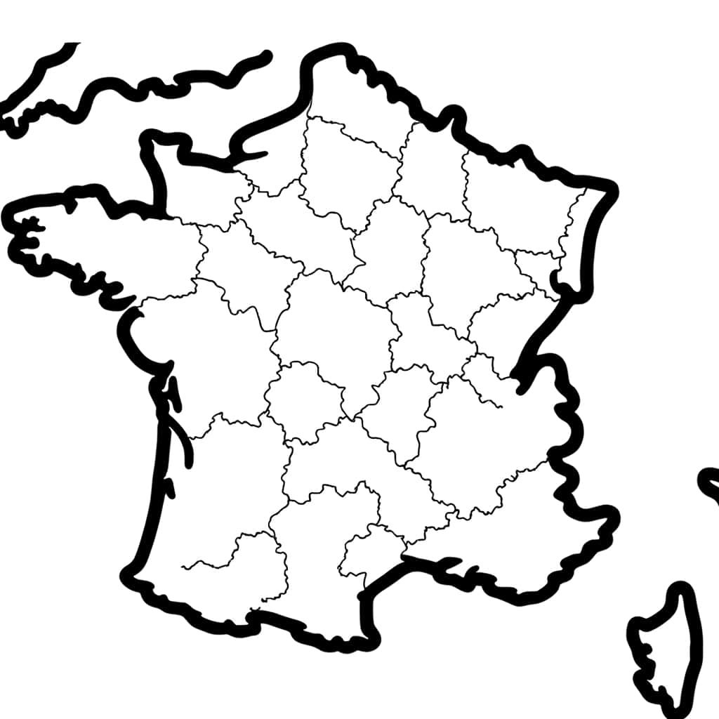 Coloriage Carte de France à imprimer et colorier