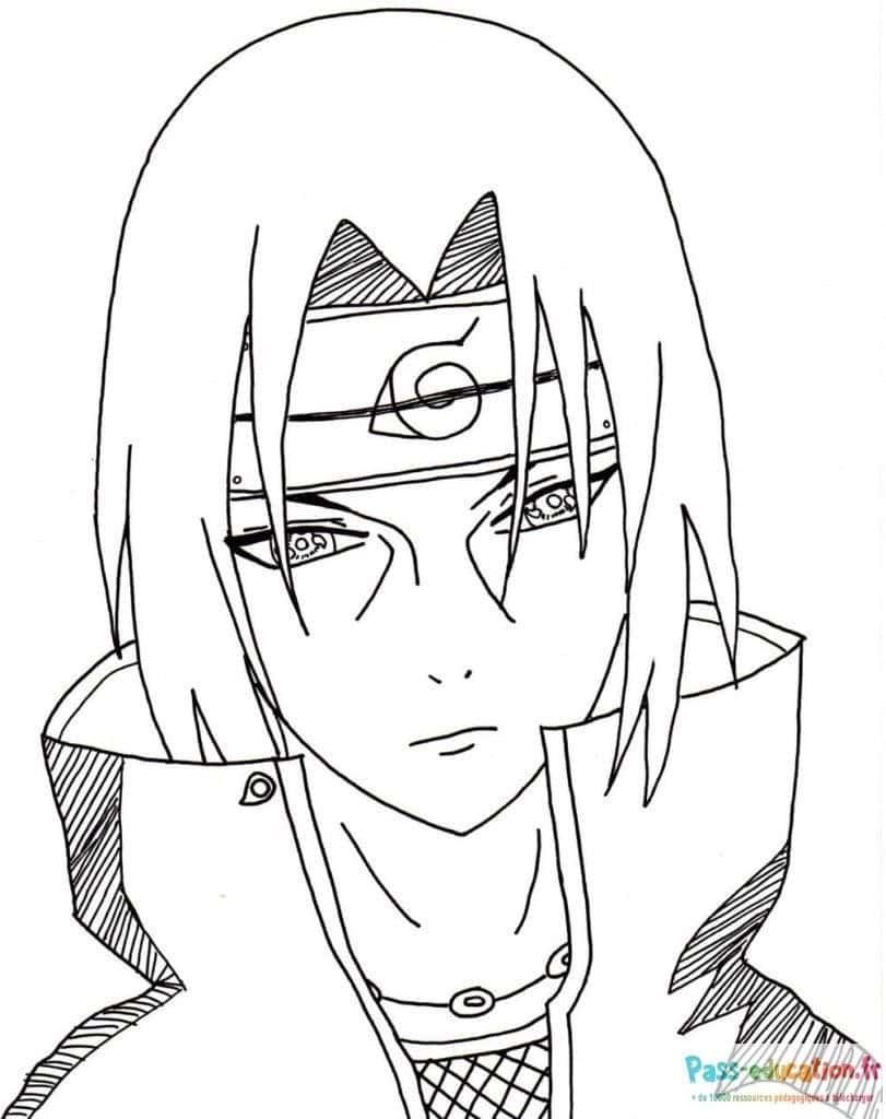 Coloriage Dessin Sasuke à imprimer et colorier