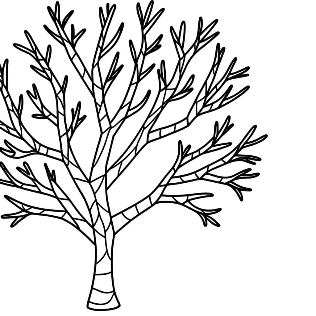 Coloriage Arbre Hiver à imprimer et colorier