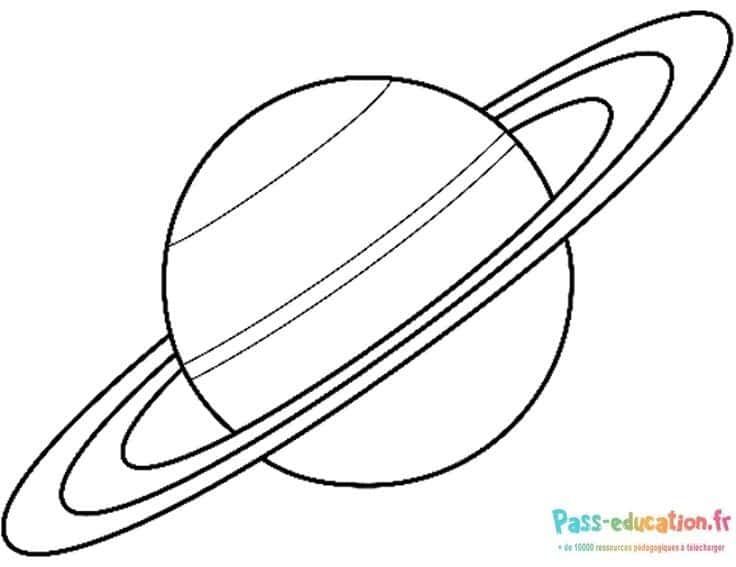 Coloriage Planète Saturne à imprimer et colorier