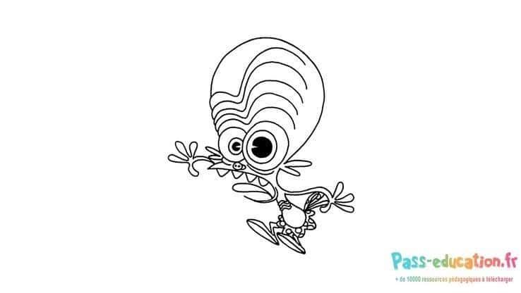 Coloriage Alien rigolo à imprimer et colorier