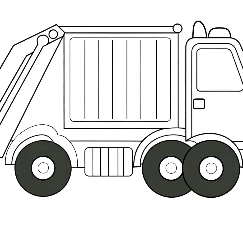 Coloriage Camion Poubelle à imprimer et colorier