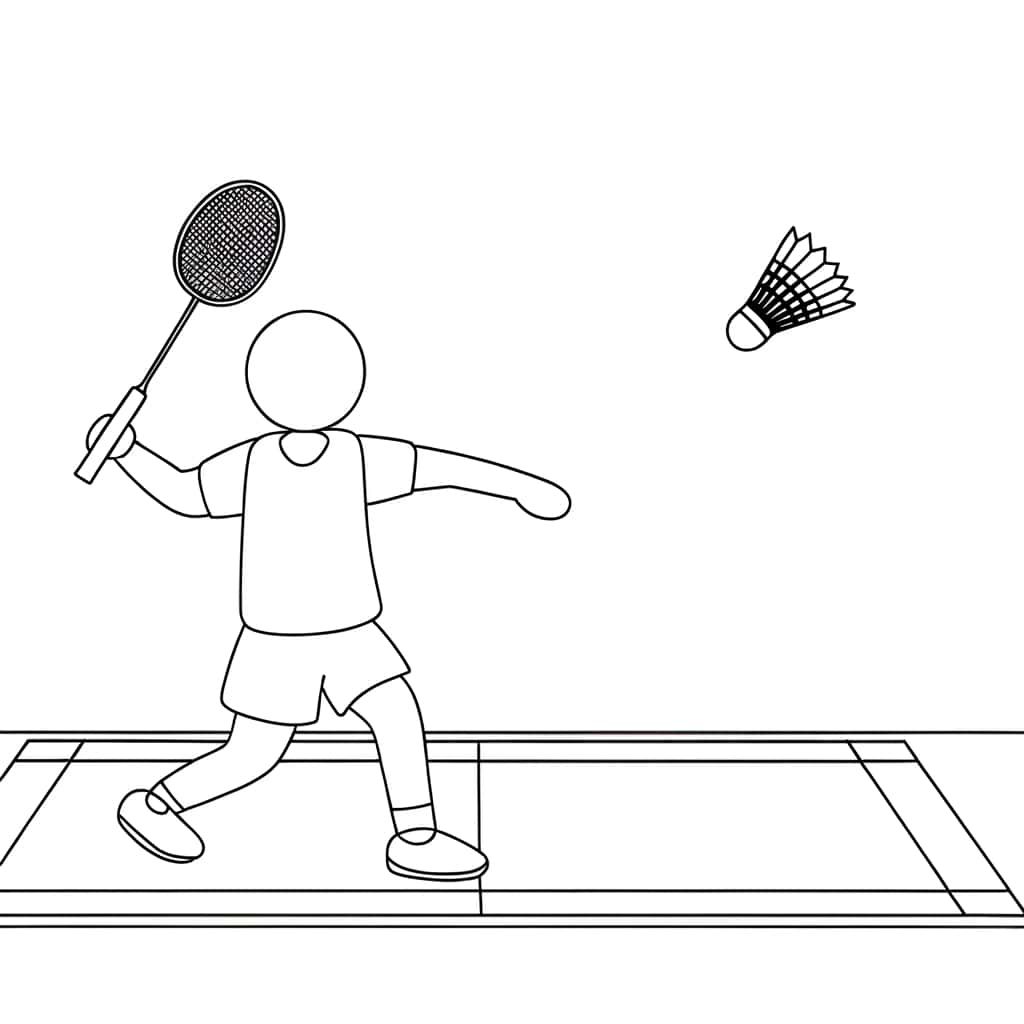 Coloriage Joueur de Badminton à imprimer et colorier