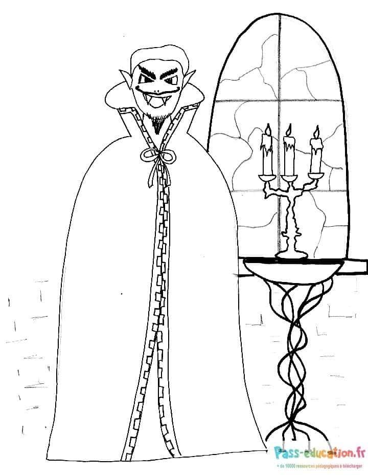Coloriage Capuche et bougeoir à imprimer et colorier