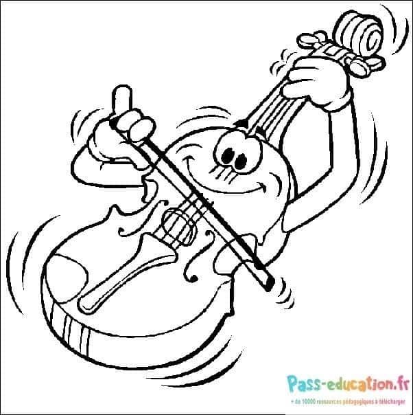 Coloriage Violoniste joyeux à imprimer et colorier