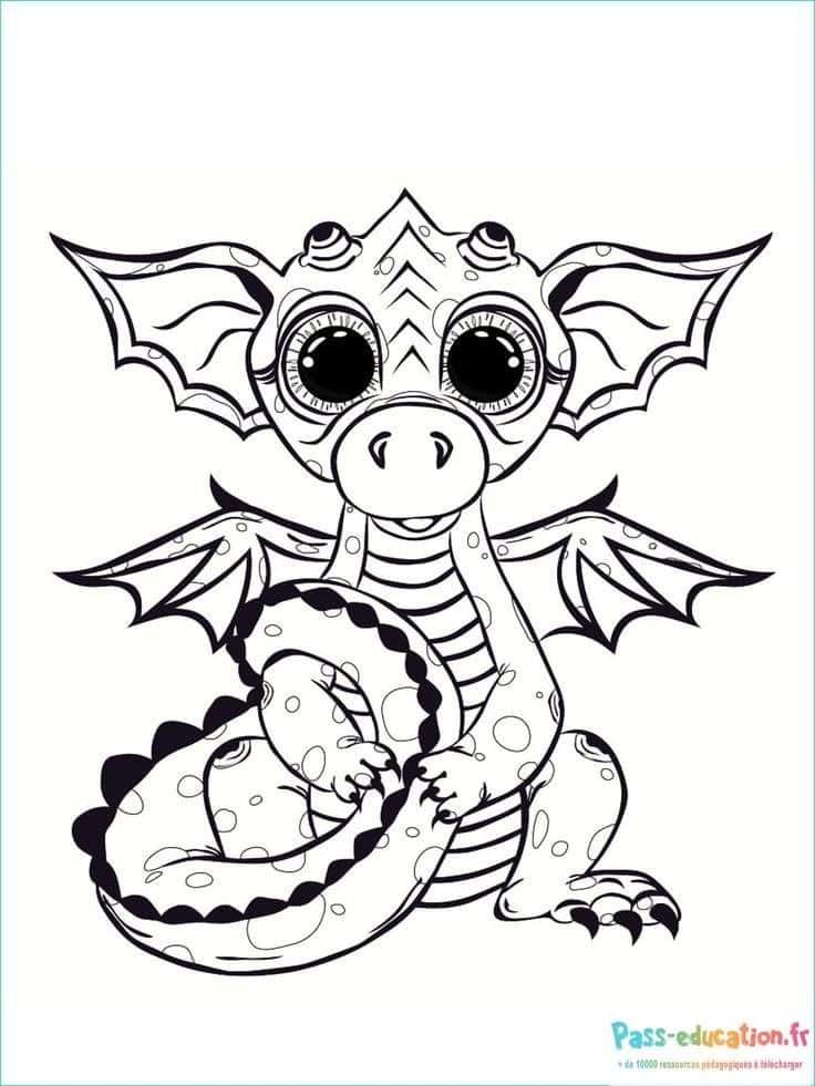 Coloriage Dragon amical à imprimer et colorier