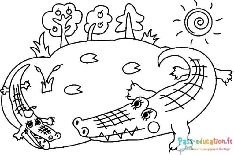 Coloriage Crocodile fantastique à imprimer et colorier