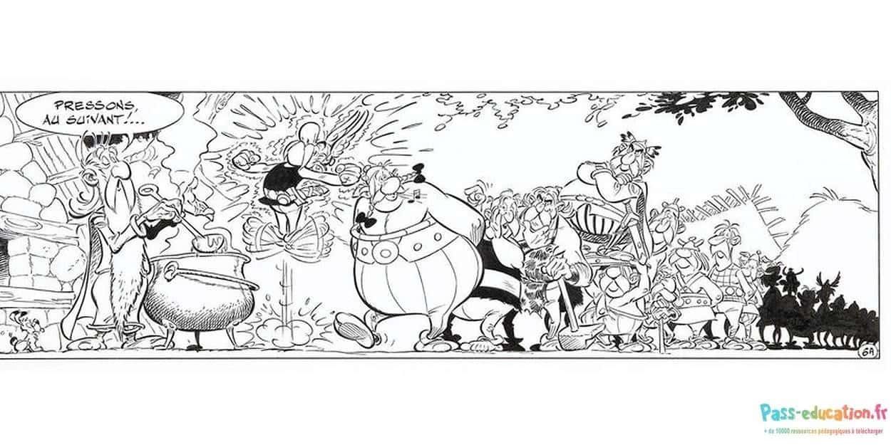 Coloriage Scène d’Astérix animée à imprimer et colorier