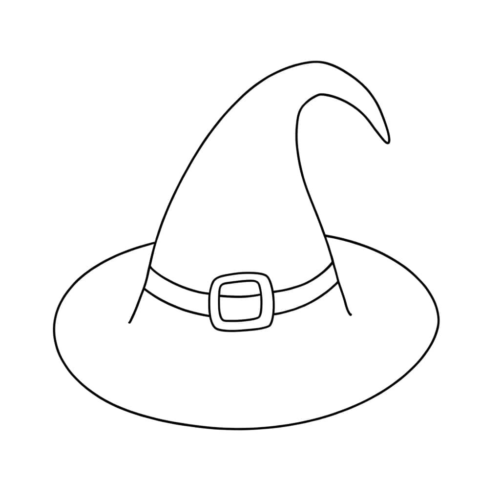 Coloriage Chapeau de sorcière à imprimer et colorier