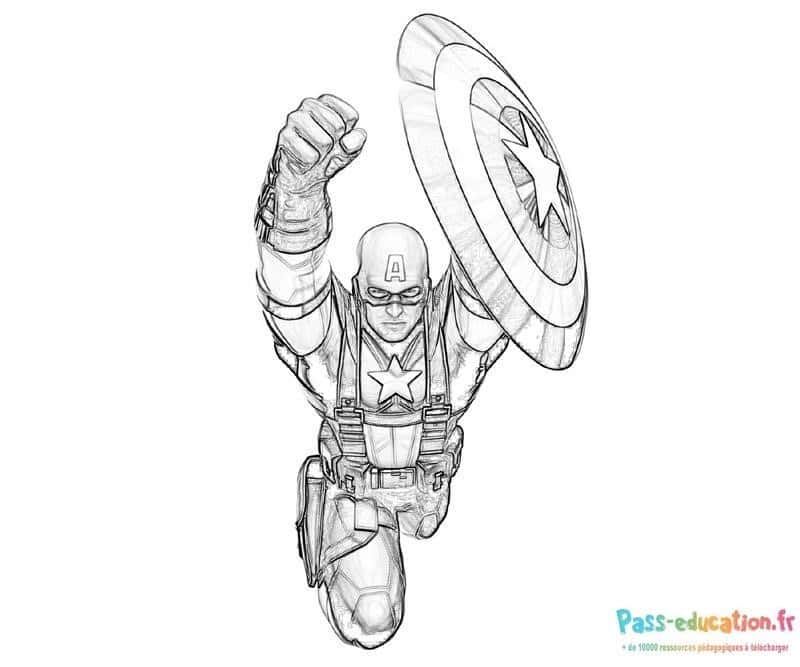 Coloriage Captain America à imprimer et colorier