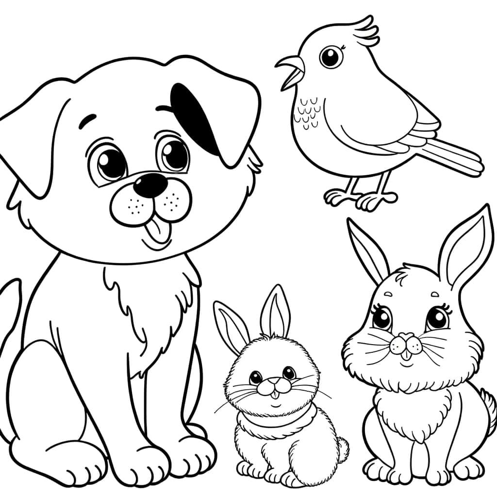 Coloriage Animaux Domestiques à imprimer et colorier