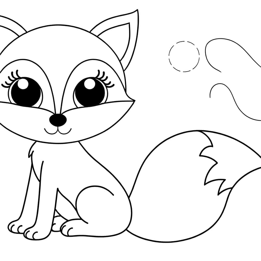 Coloriage Bébé Renard à imprimer et colorier