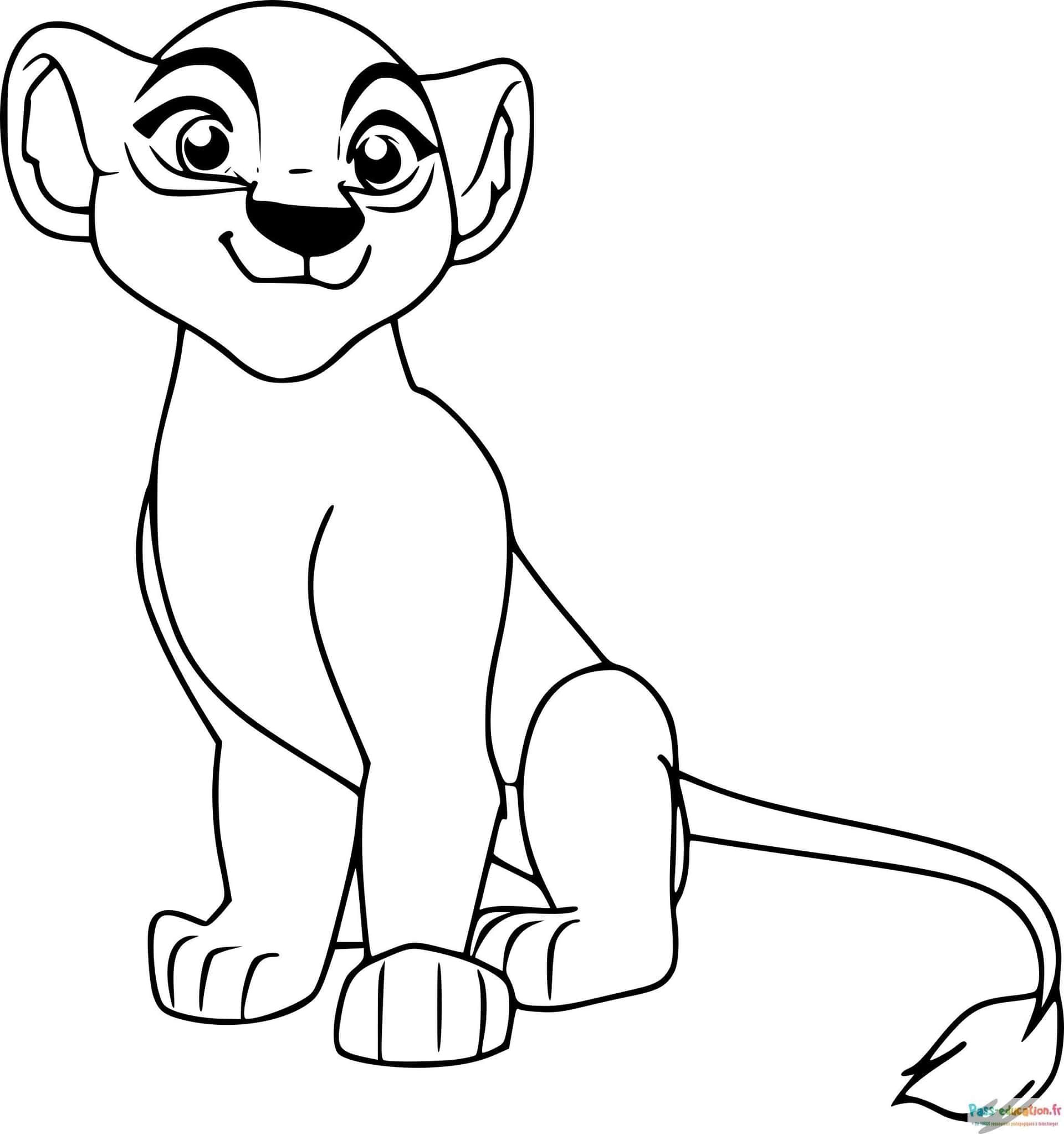 Coloriage Petit lion à imprimer et colorier